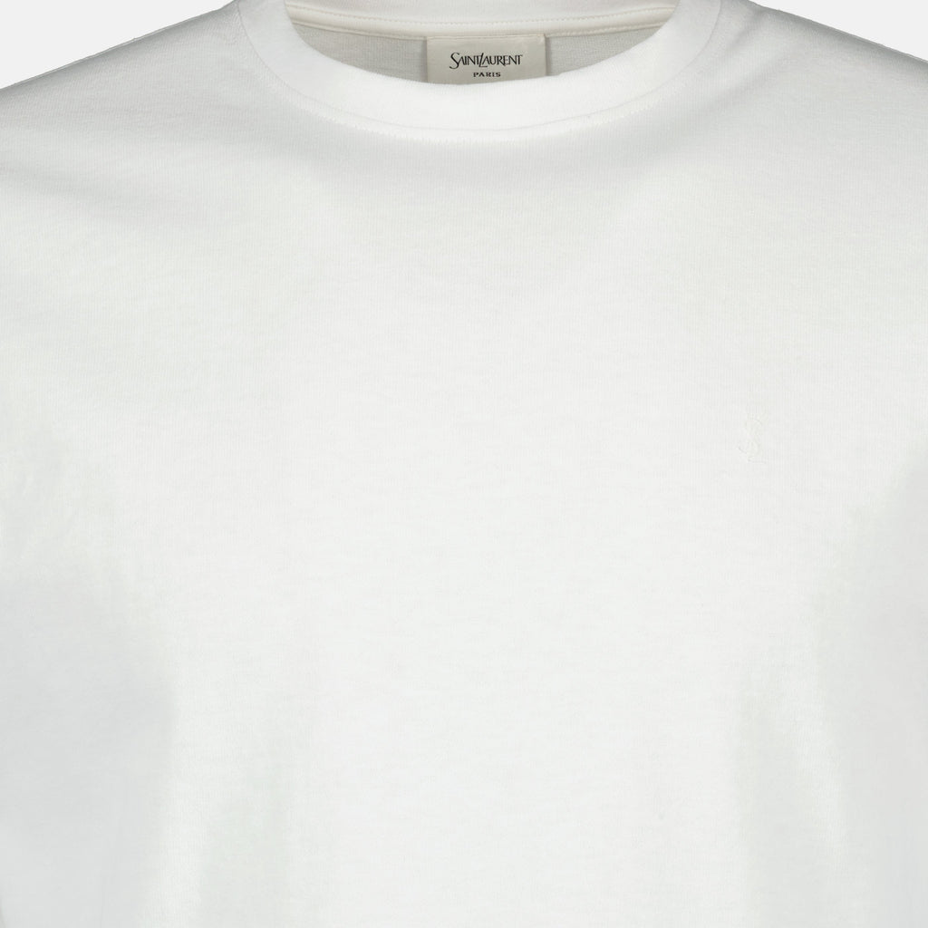 Image of Cassandre Oversize T-Shirt by Saint Laurent for Men - Season Spring-Summer 2026 - Detail View 2
