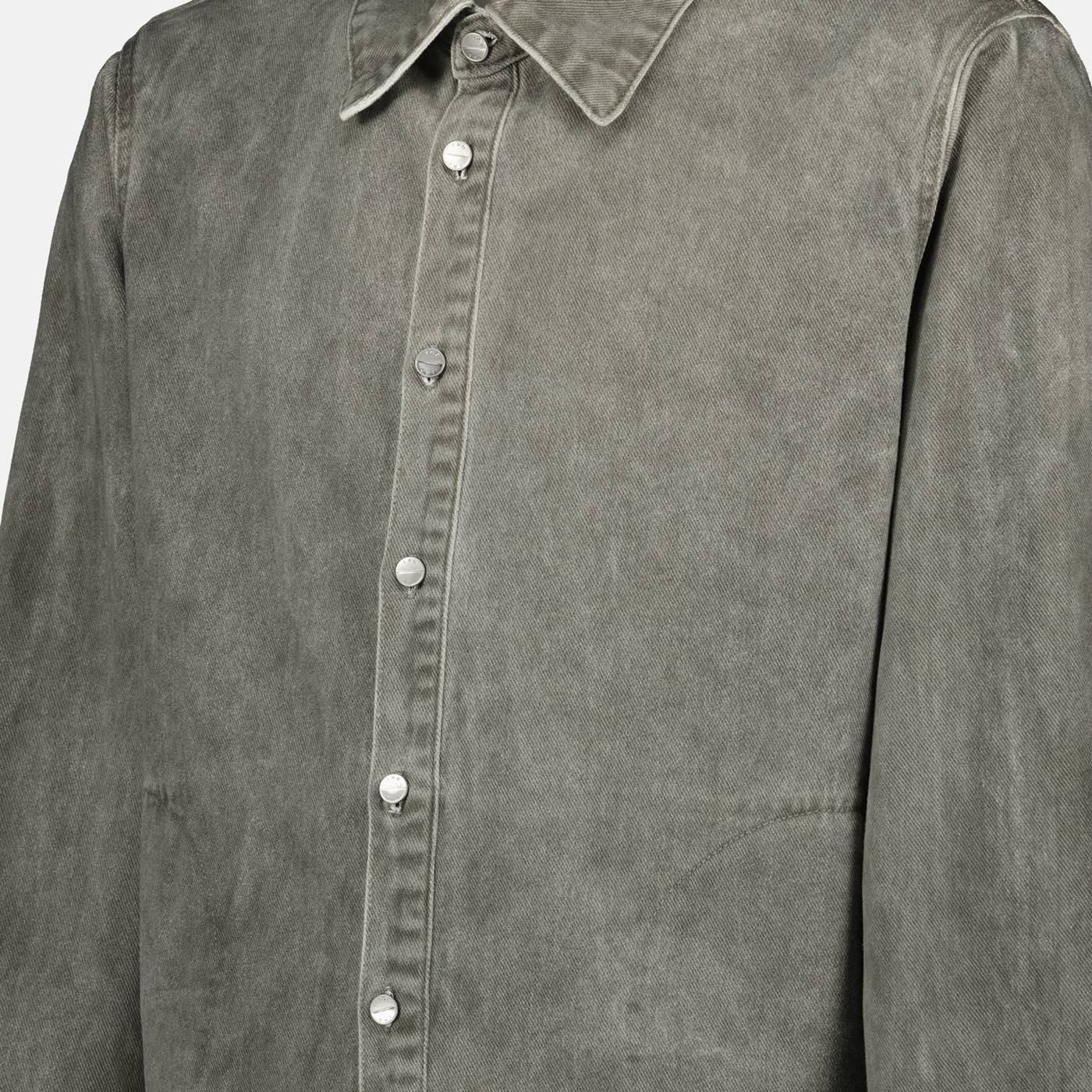 grey denim shirt, men's shirt, classic collar shirt, fashion essential, stylish casual wear