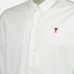 Ami Paris shirt, white cotton shirt, classic collar shirt, unisex shirt, Autumn-Winter 2025 collection