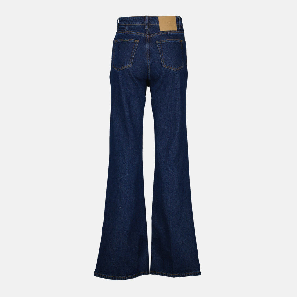 flared denim jeans, AMI Paris, women's fashion, high-waisted jeans, autumn winter collection