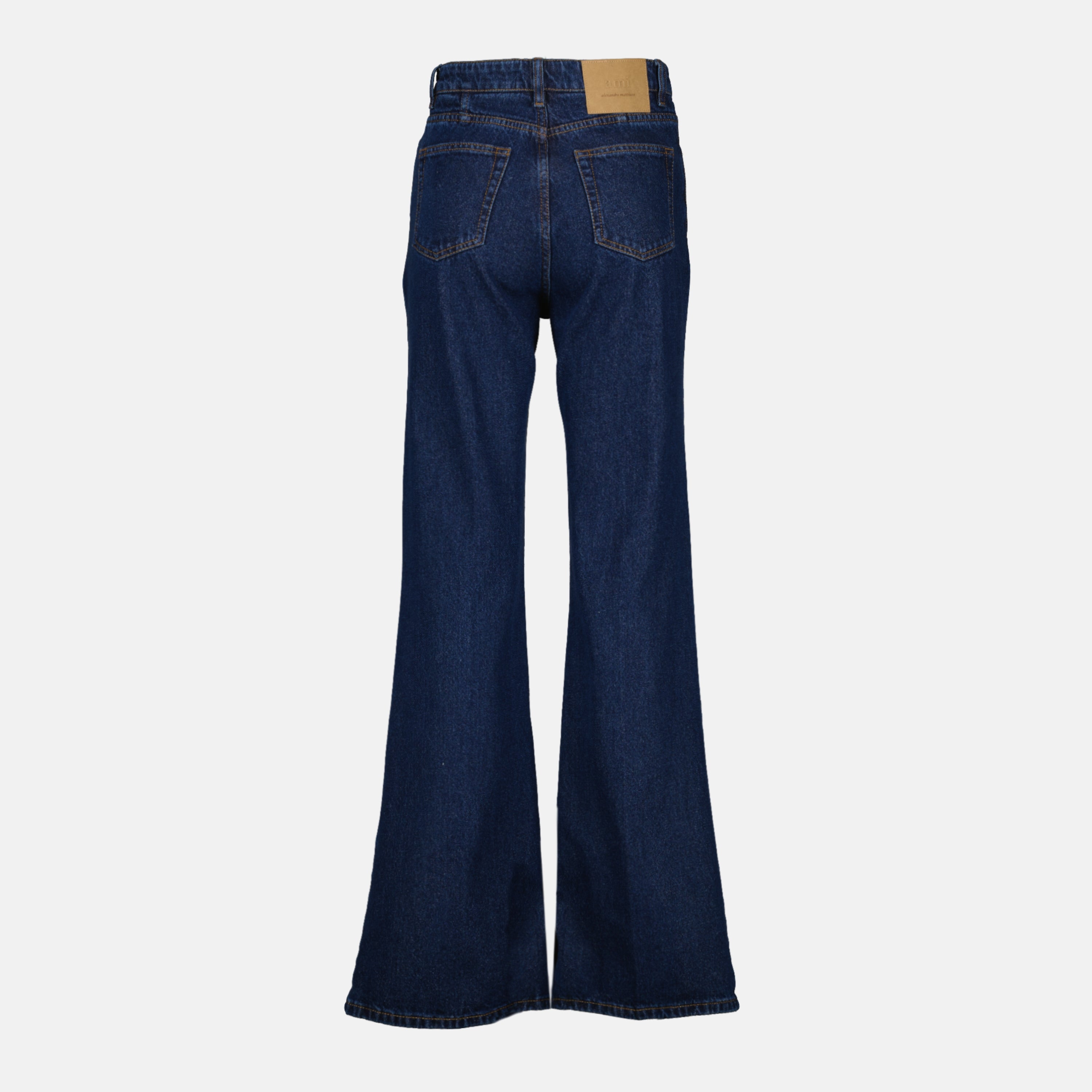 flared denim jeans, AMI Paris, women's fashion, high-waisted jeans, autumn winter collection