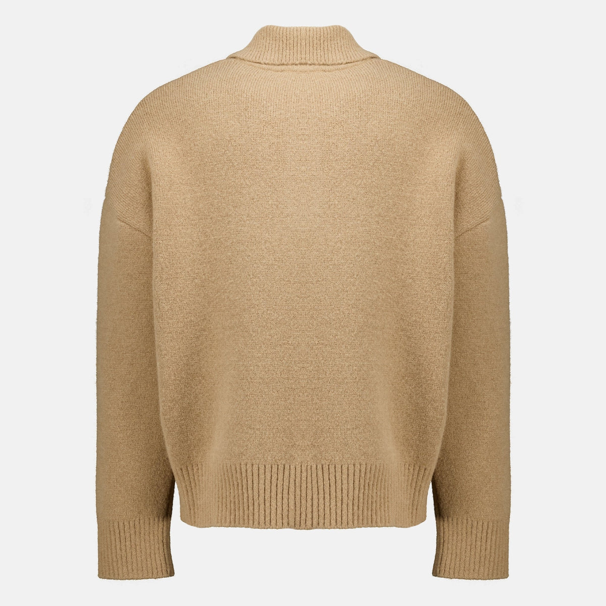 Beige Alpaca Sweater with Heart Logo