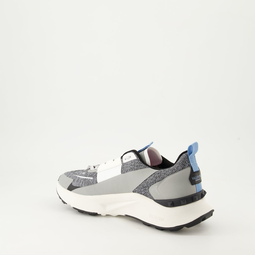 True Act sneakers, grey fabric sneakers, luxury sneakers, rubber sole sneakers, designer sneakers