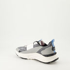 True Act sneakers, grey fabric sneakers, luxury sneakers, rubber sole sneakers, designer sneakers