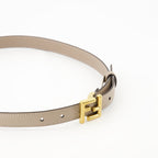 Fendi belt, beige leather belt, adjustable belt, luxury accessories, vintage gold finish