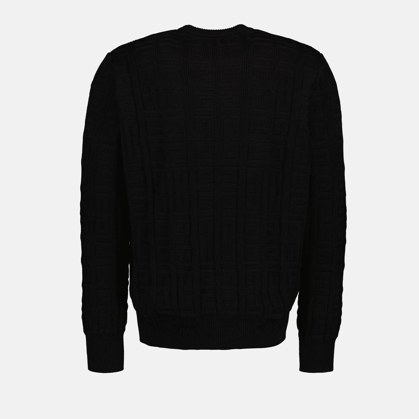 luxury sweater, Givenchy 4G, black cotton sweater, designer clothing, crewneck sweater