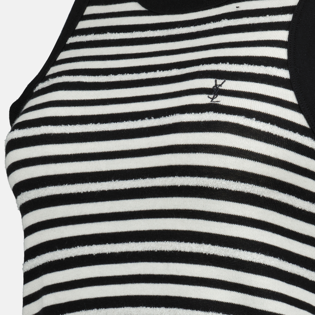 striped tank top, cotton top, Cassandre, Saint Laurent clothing, women's fashion