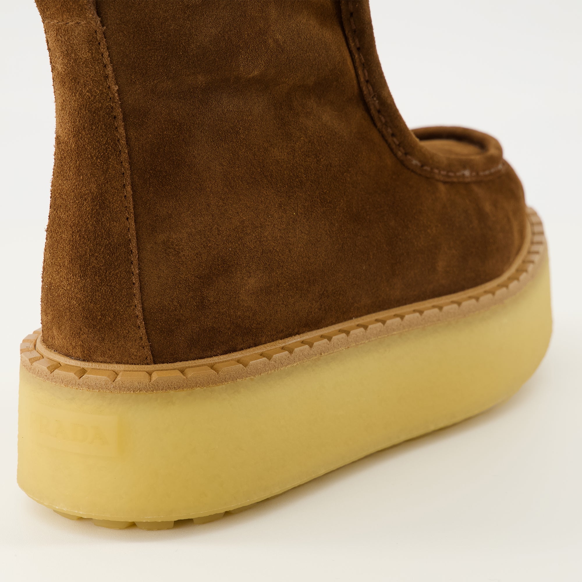 Prada, brown ankle boots, suede footwear, ladies boots, Autumn-Winter collection