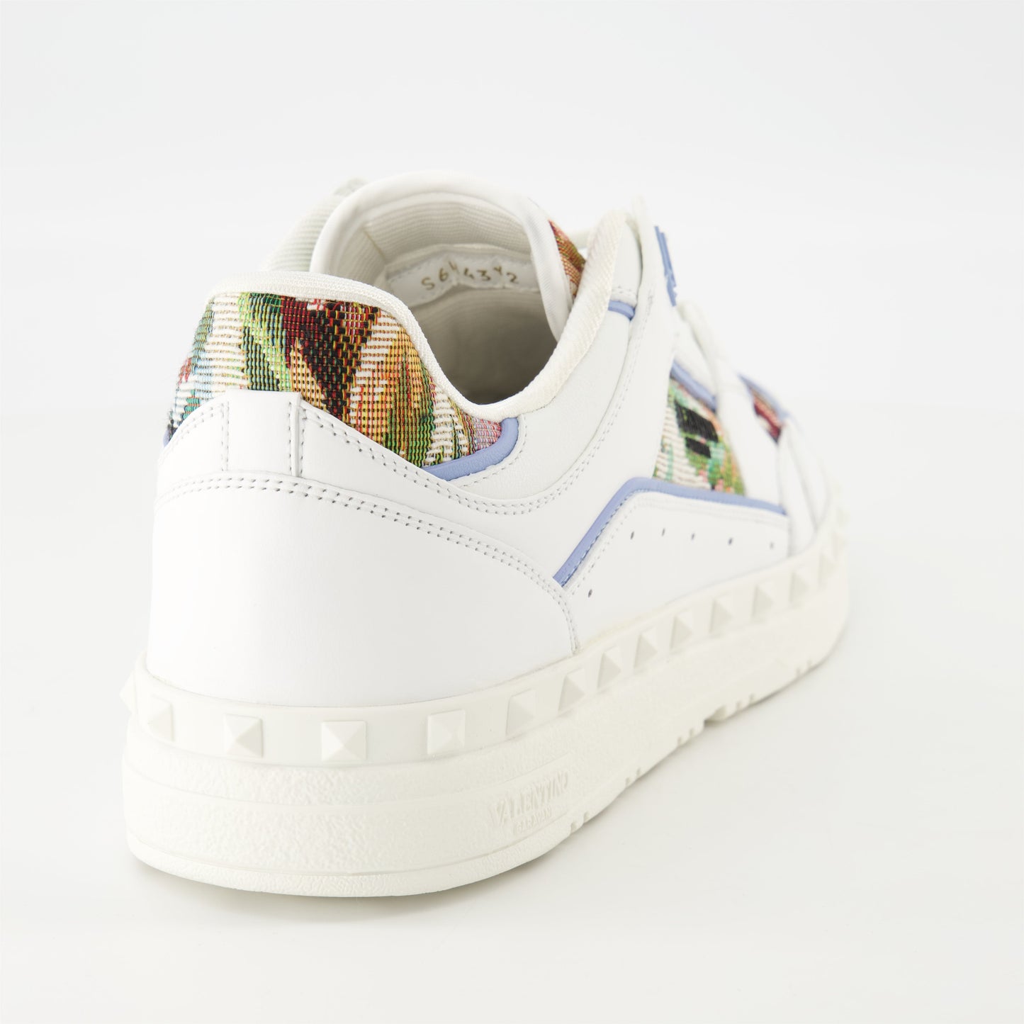 Freedots Sneakers, Valentino, Embroidered Sneakers, Leather Sneakers, Floral Motif Sneakers