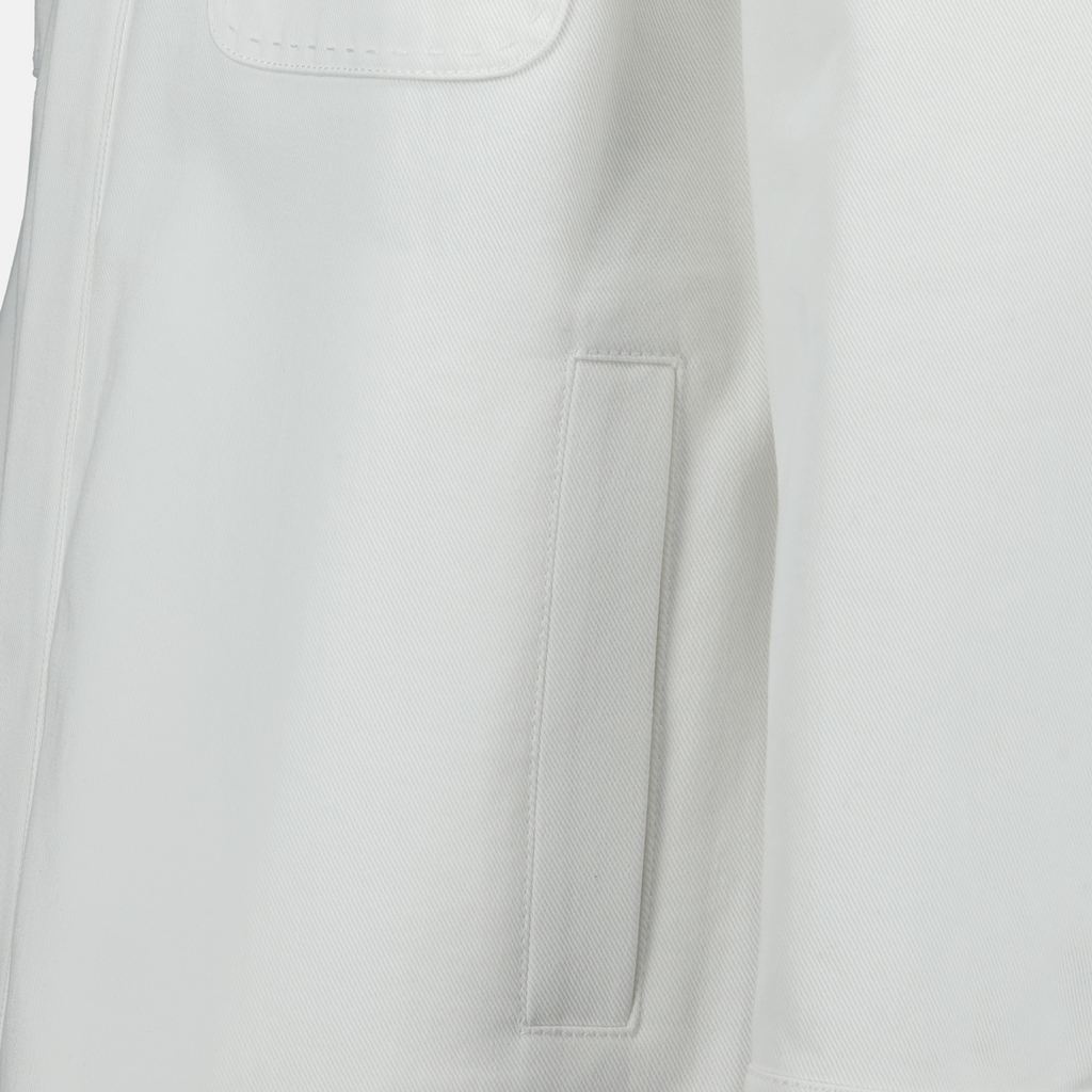 white denim jacket, Fendi, men’s fashion, spring summer collection, stylish outerwear