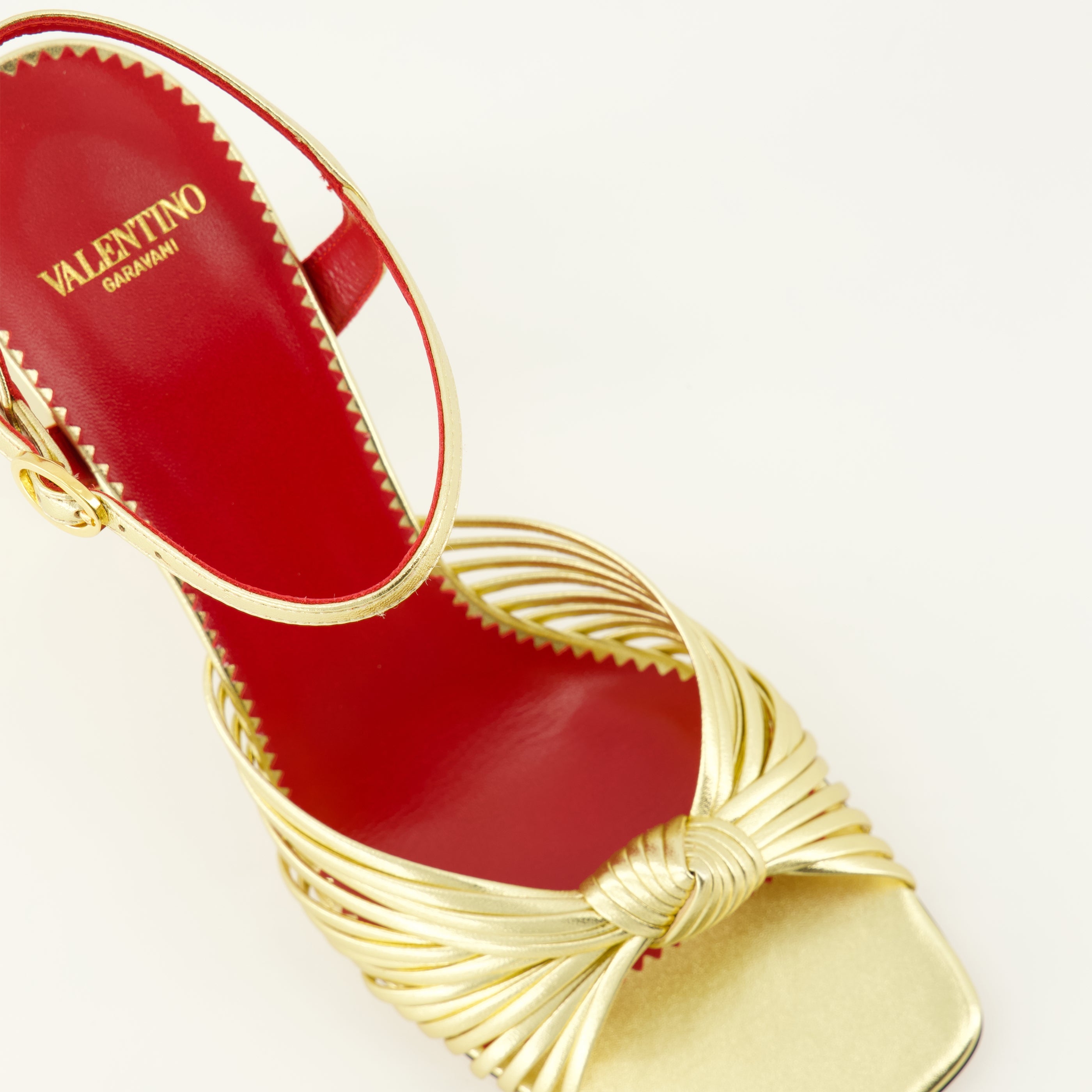 Annet Golden Lamé Heeled Sandals