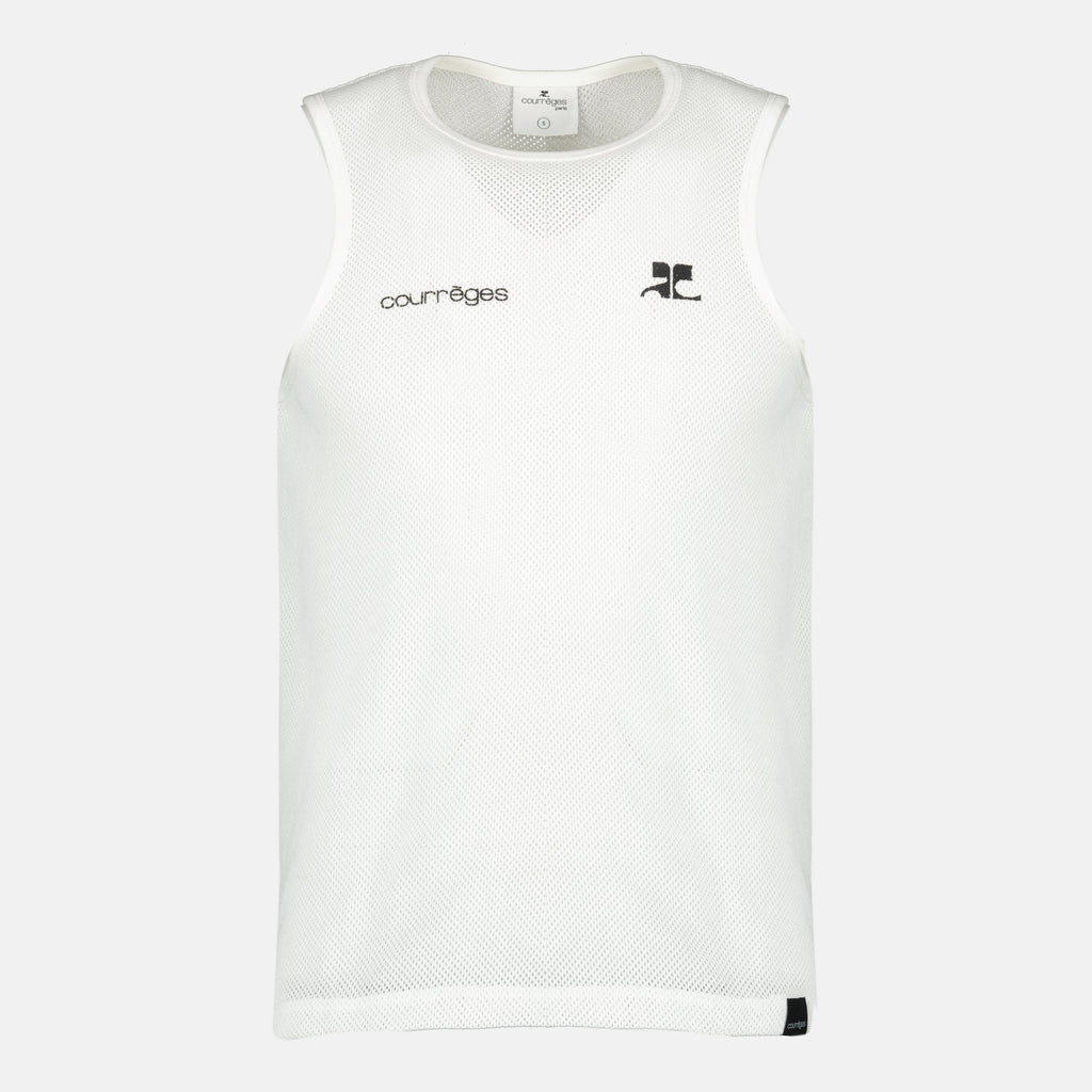 Image du débardeur en maille par Courrèges pour hommes - Saison Printemps-Été 2026 - Vue de face