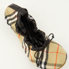 Image of Fawn Check Beige Ballerinas by Burberry for Women - Season Spring-Summer 2026 - Top Detail View