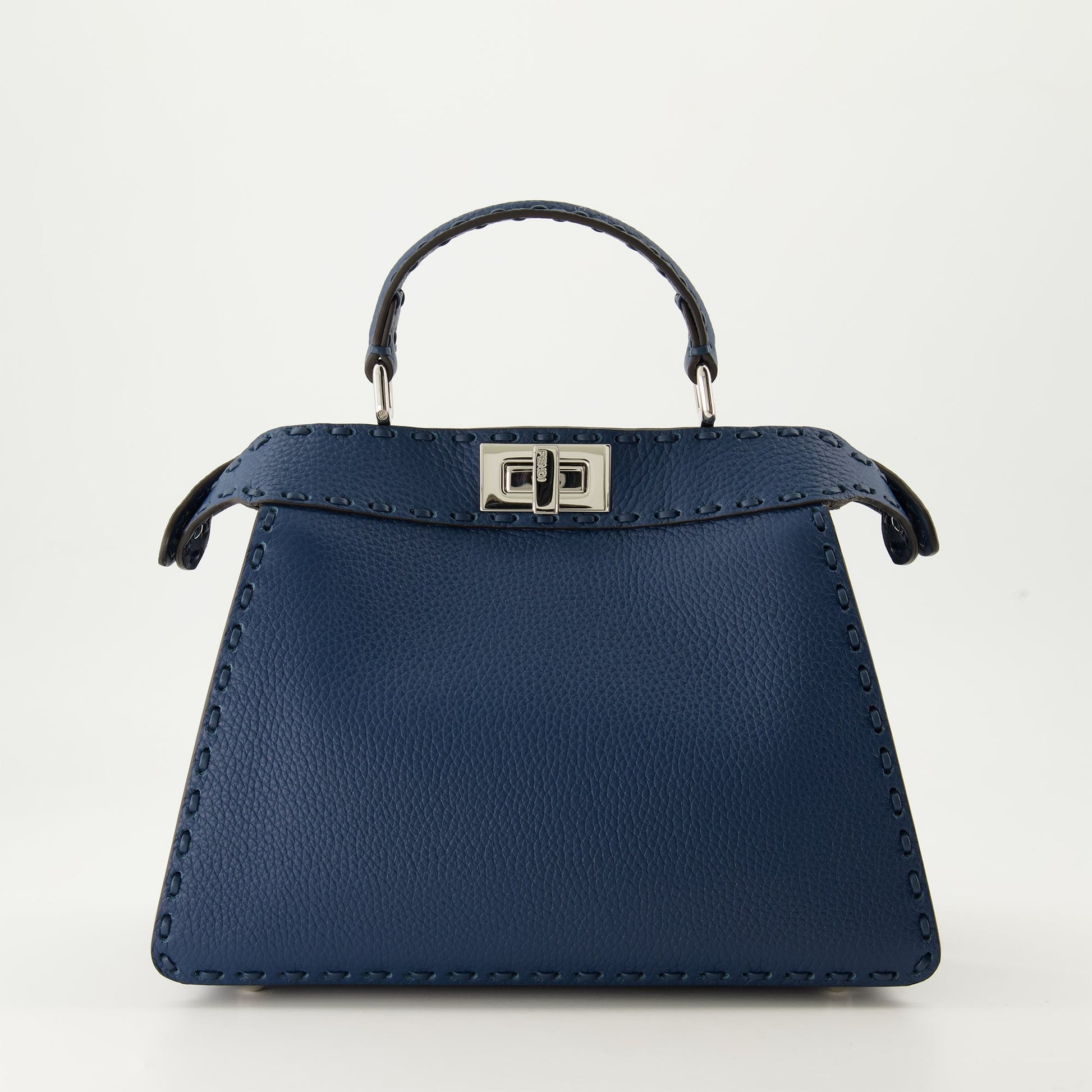 Fendi Peekaboo, Blue Leather Bag, Calfskin Bag, Adjustable Strap Bag, Autumn-Winter Collection