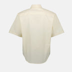 Image d'une chemise en coton beige par Ami PARIS pour hommes - Saison Printemps-Été 2025 - Détail Vue 2