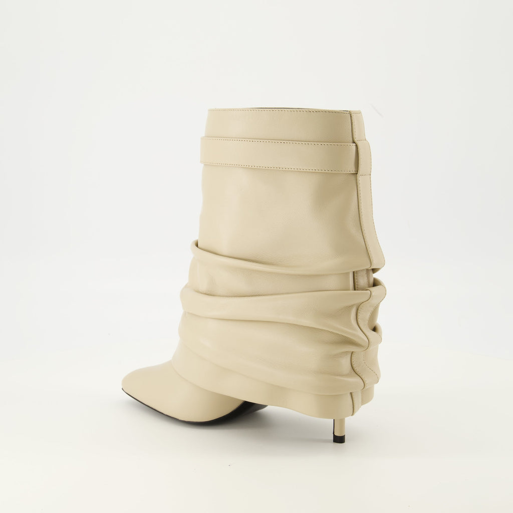Givenchy booties, Shark Lock Stiletto, nappa leather footwear, golden metallic details, high-end women's shoes