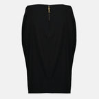 Imagen de la falda lápiz negra Cassandre de Saint Laurent para mujeres - Temporada Otoño-Invierno 2025 - Vista Trasera