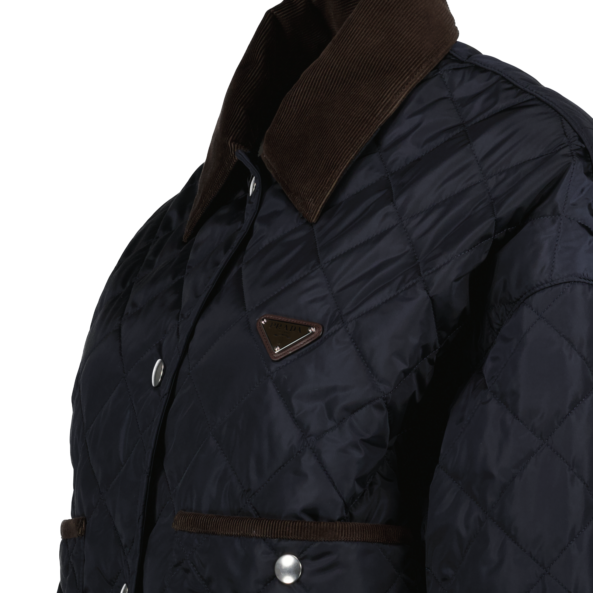 Prada, Re-Nylon jacket, velvet collar, quilted jacket, Autome-Hiver 2024