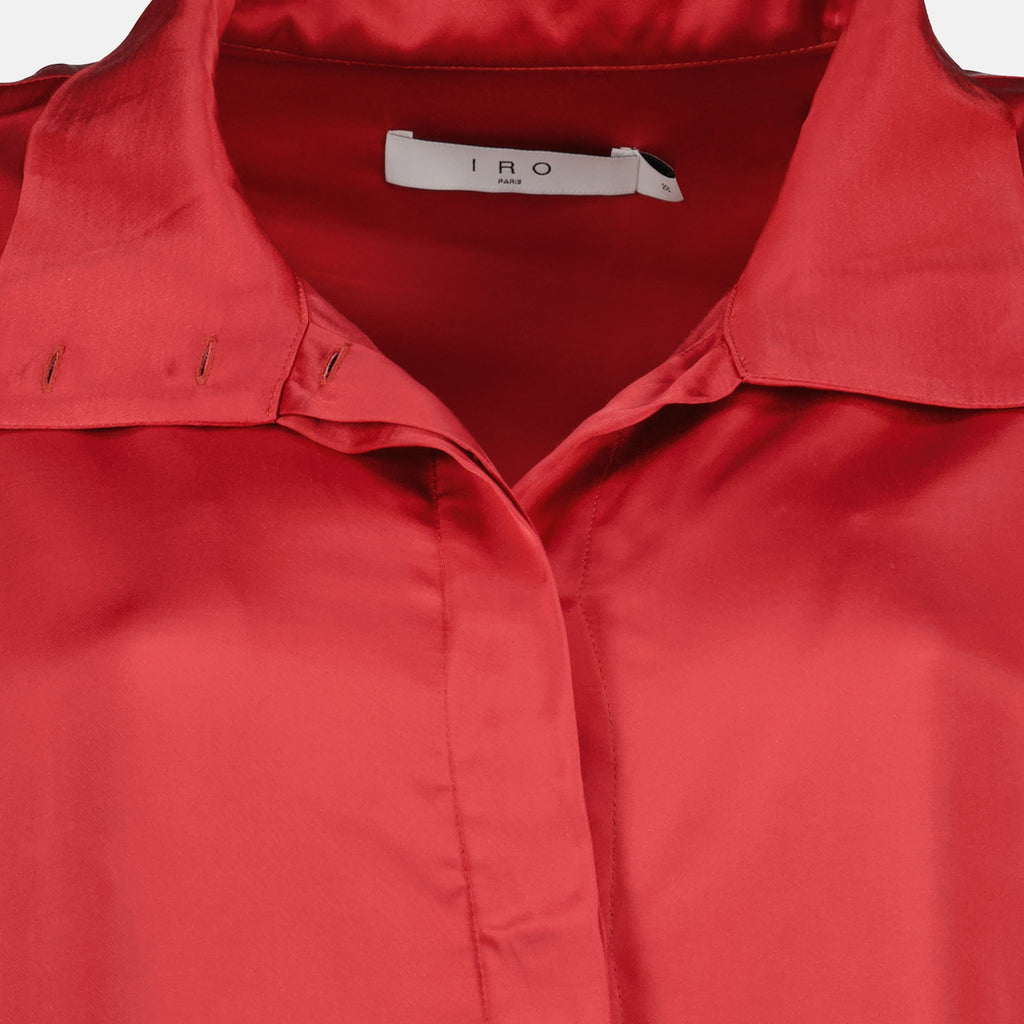 Flüssige Satin-Effekt-Bluse Rot