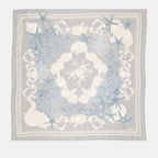 Versace Scarf, Blue Silk Scarf, Luxury Accessories, Barocco Sea, Fashion Scarf