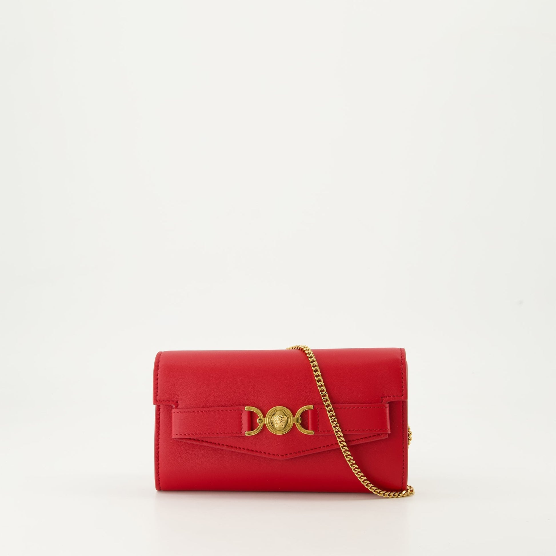 Medusa '95, Leather Pochette, Red Handbag, Versatile Accessory, Luxury Fashion