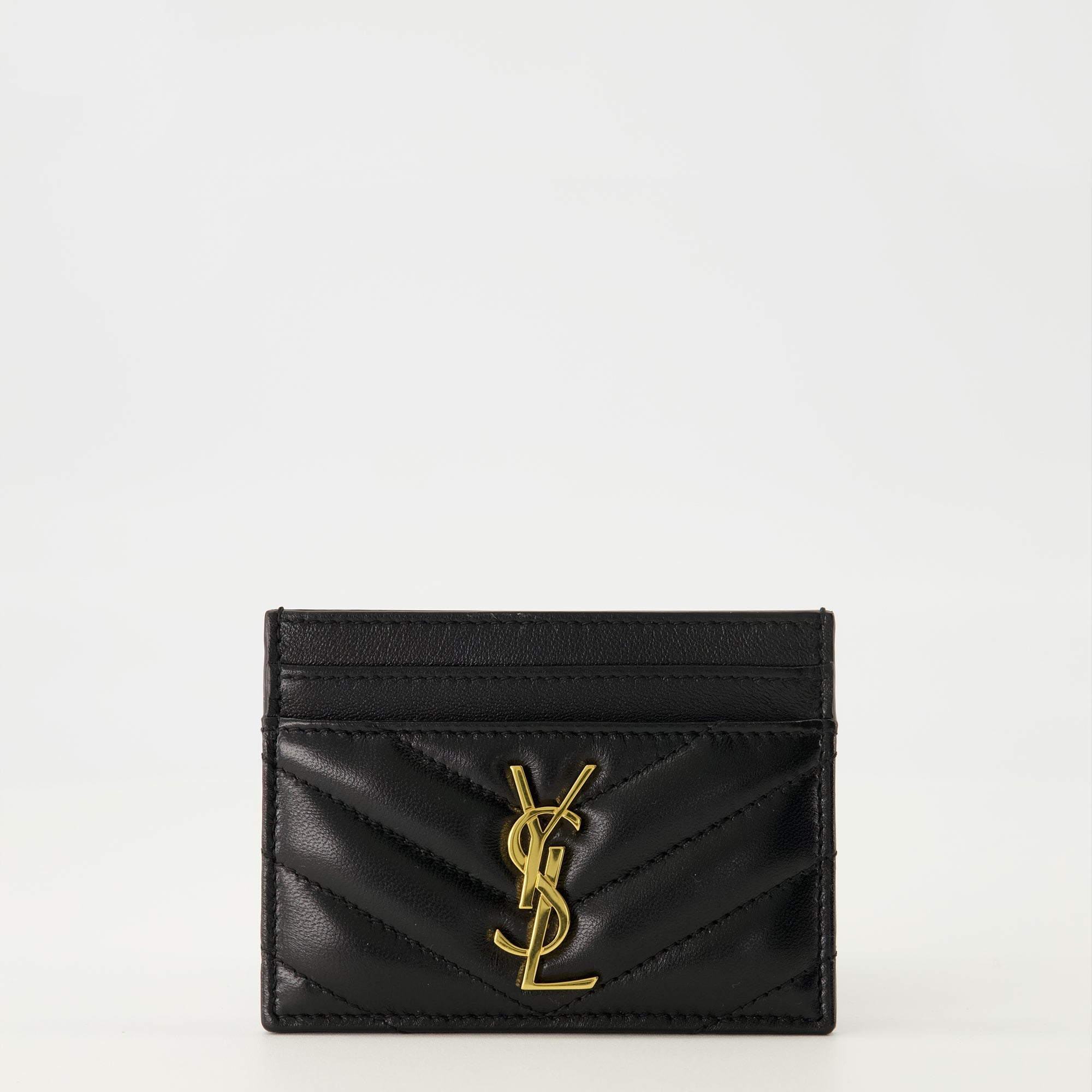 Saint Laurent card holder, black card holder, premium leather accessories, Cassandre model, YSL stylish accessory