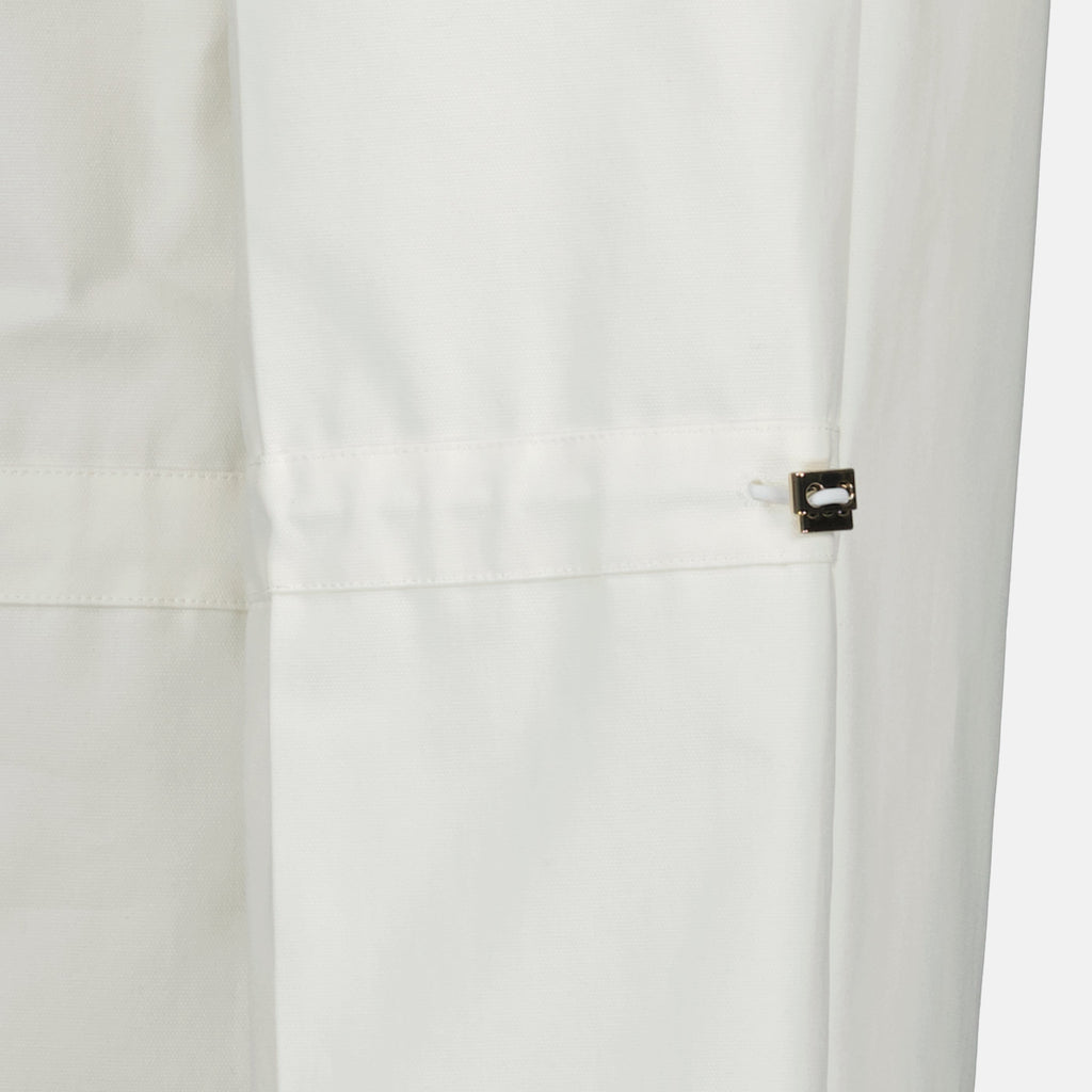 White Cotton Canvas Trousers