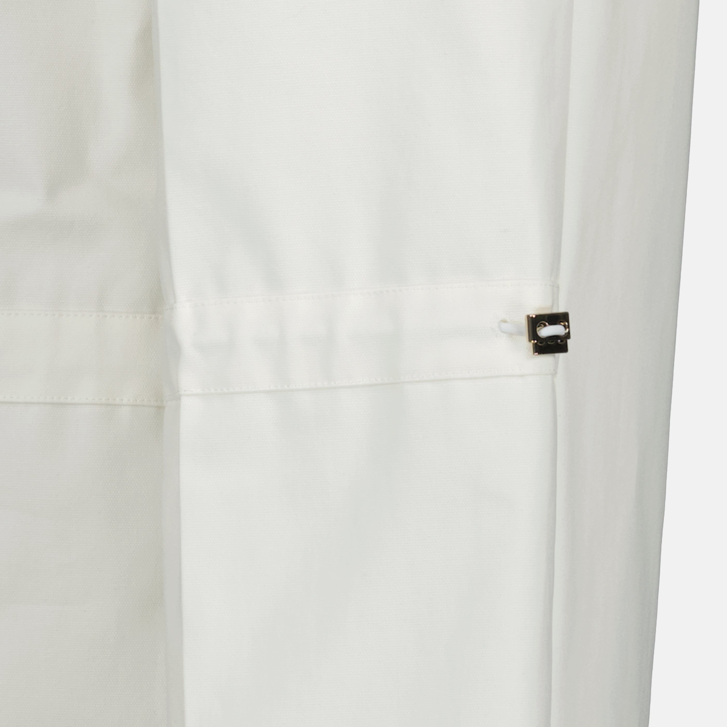 White Cotton Canvas Trousers