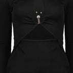 Christopher Esber, black top, long sleeve, autumn winter, slim fit