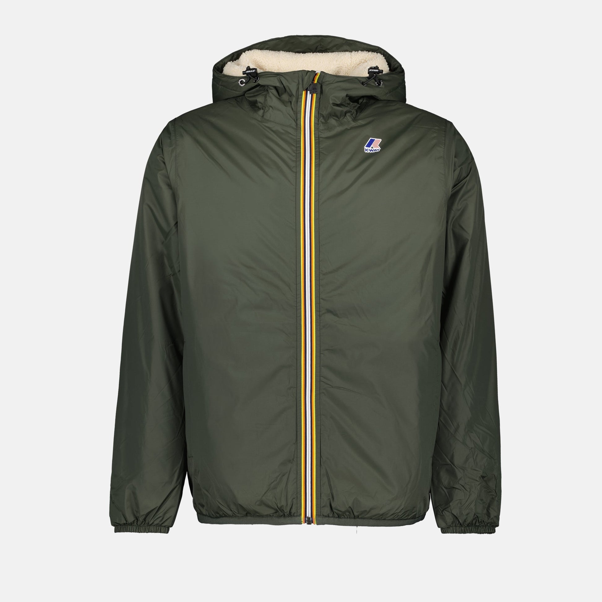 waterproof jacket, K-Way Eiffel, khaki green jacket, Autumn-Winter fashion, luxury outerwear