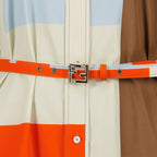 マルチカラー パズル プリント ポプリン ドレス