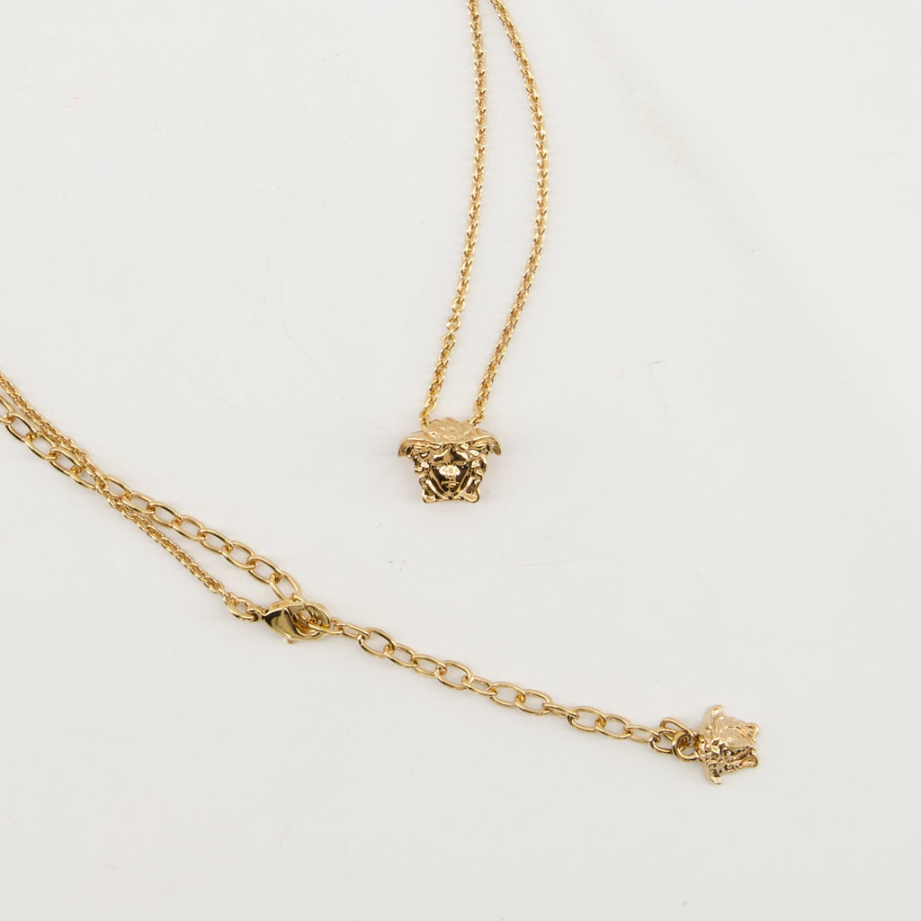 Versace Medusa Necklace, Gold Jewelry, Adjustable Necklace, Hypoallergenic Metal, Chic Accessory