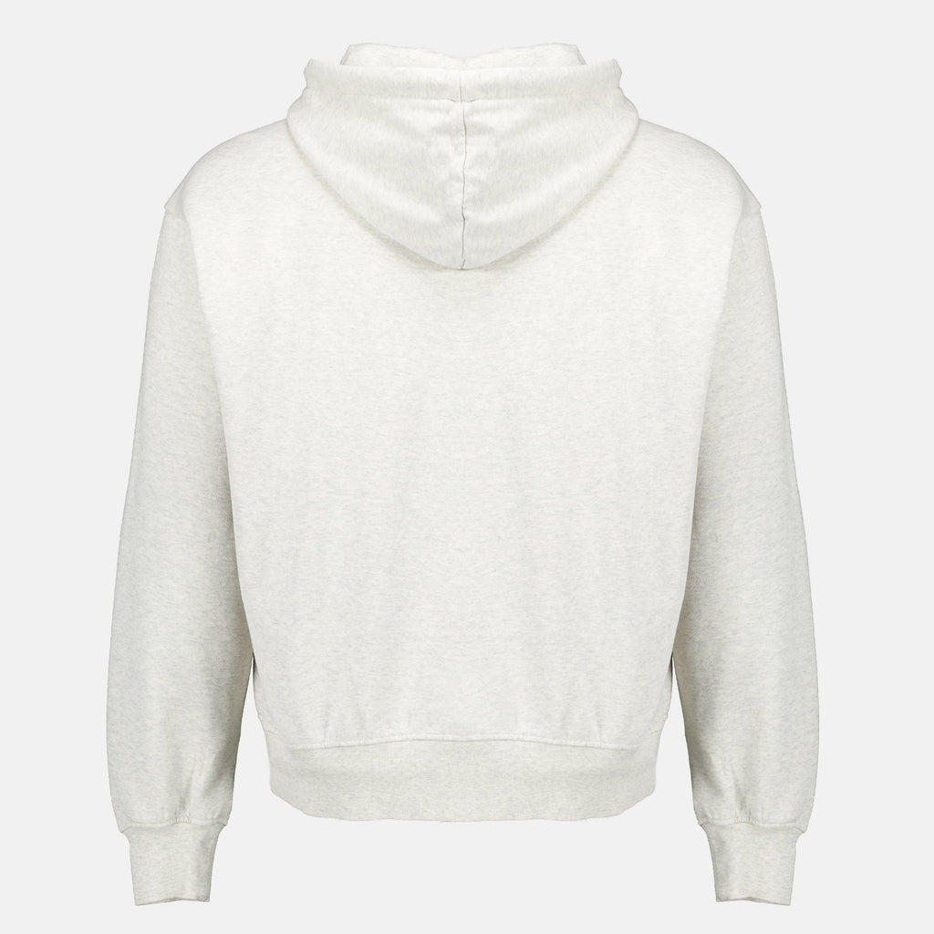 Sudadera gris con cremallera y eslogan