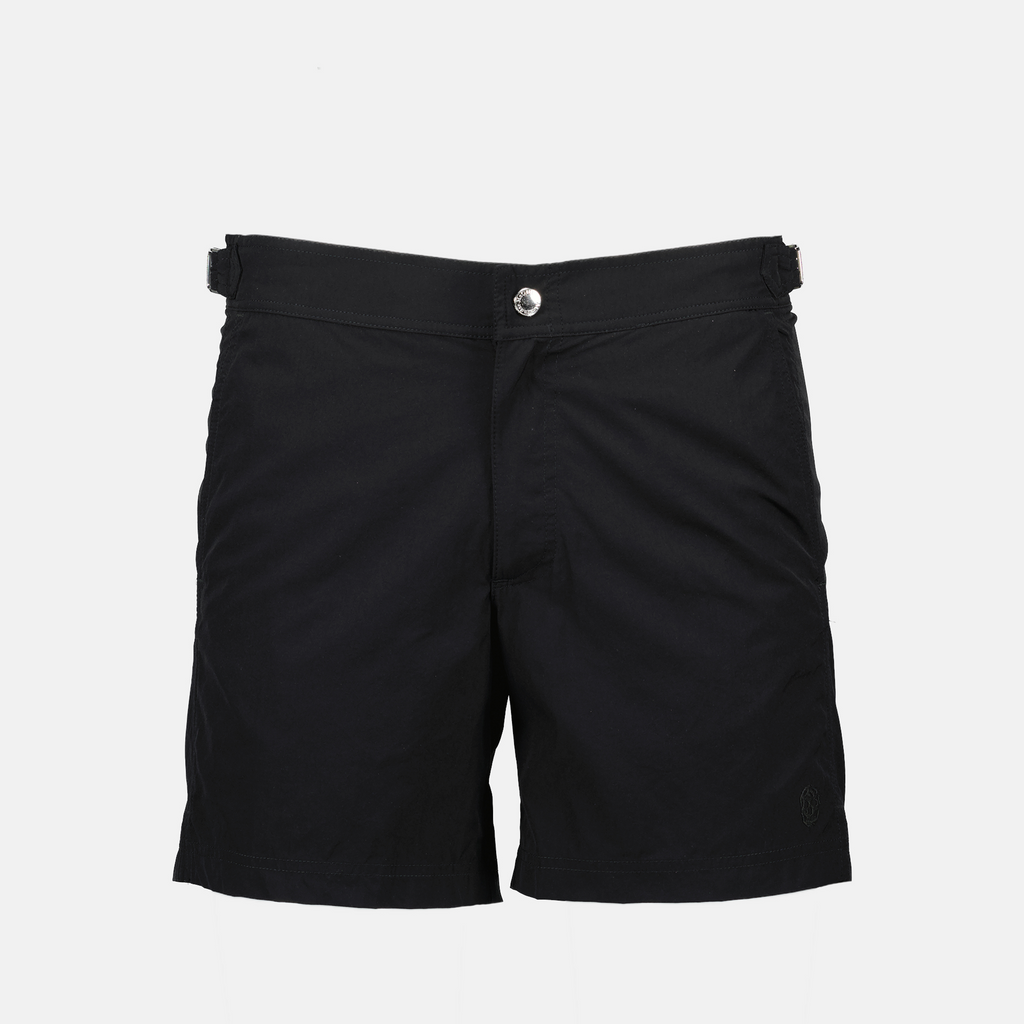 swim shorts, Alexander McQueen, black swimwear, nylon beachwear, summer fashion