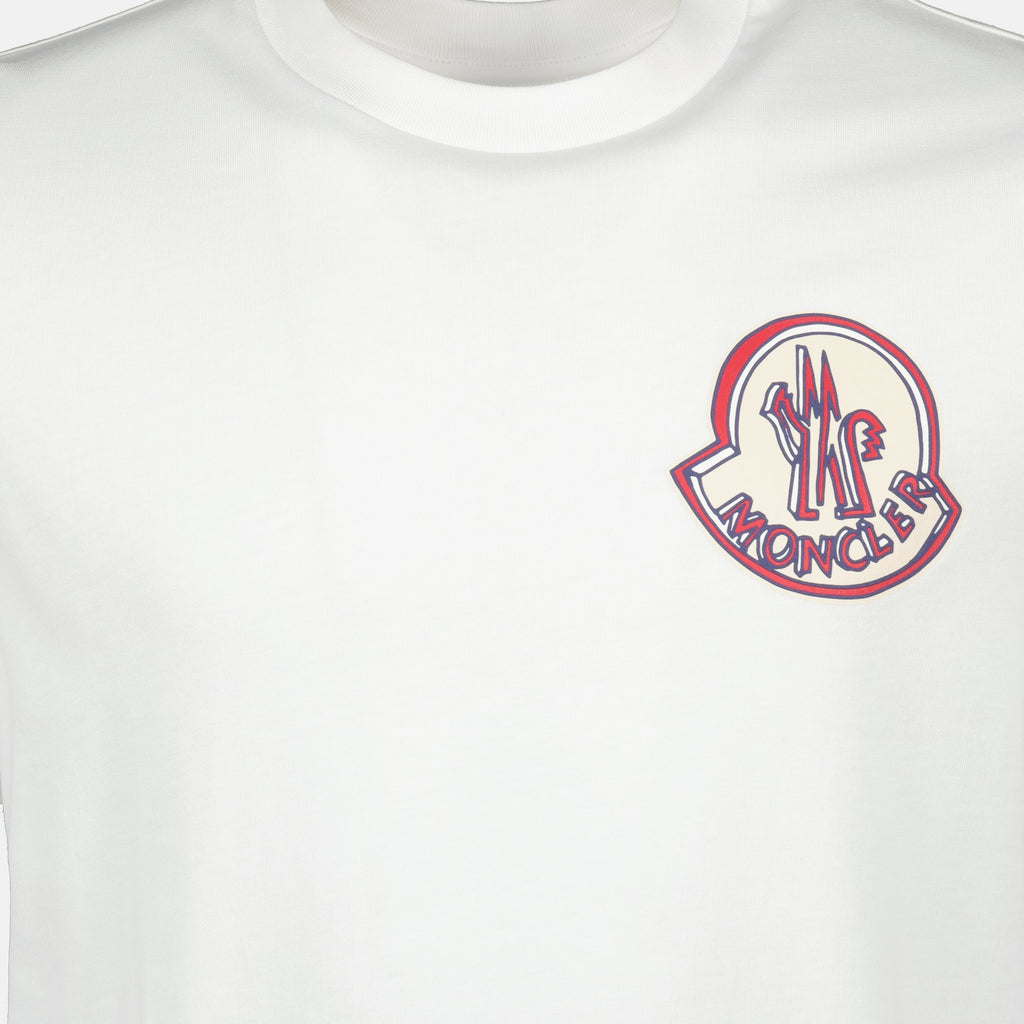 Image du T-shirt logo blanc de Moncler pour homme - Saison Printemps-Été 2026 - Détail 1