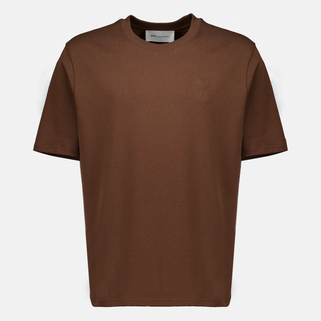 T-Shirt in Cotone Marrone