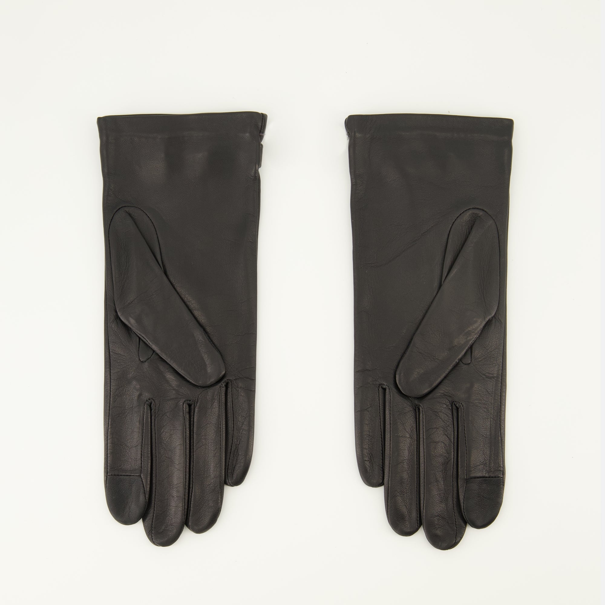 paris handschuhe Schwarze Lederhandschuhe AMI