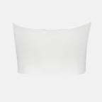 여성을 위한 디젤의 흰색 리브 스트레치 크롭 톱 이미지 - 2024년 가을-겨울 시즌 - 뒷면 보기