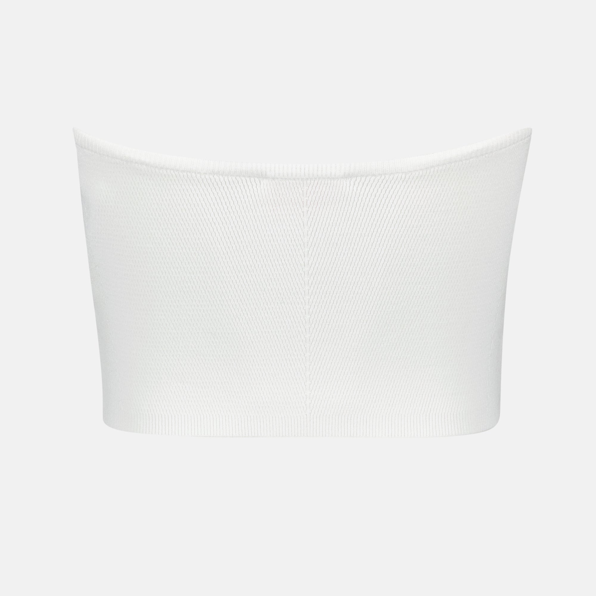 여성을 위한 디젤의 흰색 리브 스트레치 크롭 톱 이미지 - 2024년 가을-겨울 시즌 - 뒷면 보기