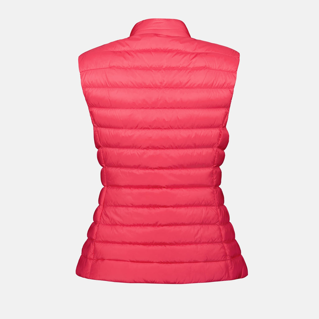 Imagem do colete de penas rosa Igens da Moncler para mulheres - Temporada Primavera-Verão 2025 - Detalhe 2