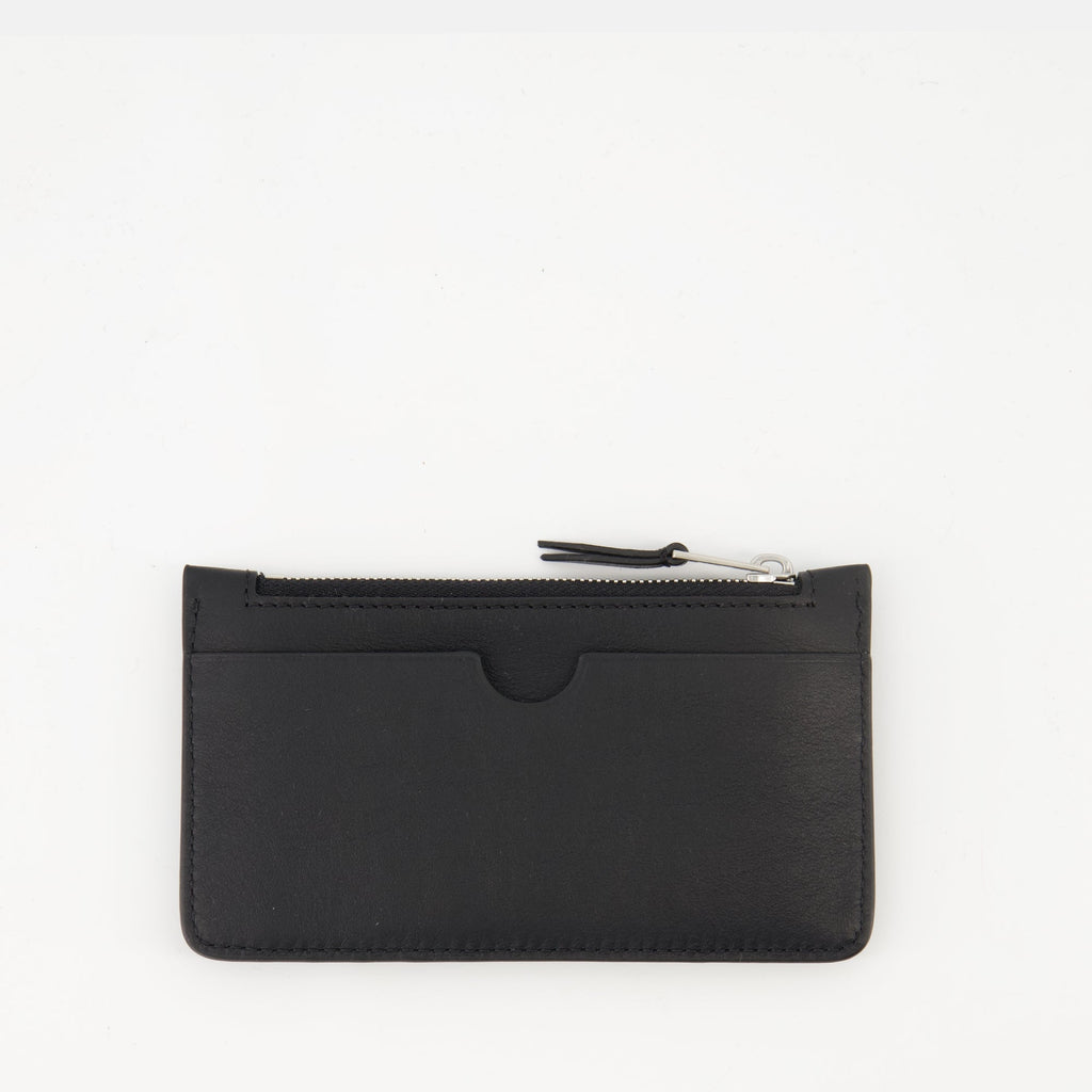 Ami Paris cardholder, zipped cardholder, black leather accessory, Autumn Winter 2025, unisex cardholder