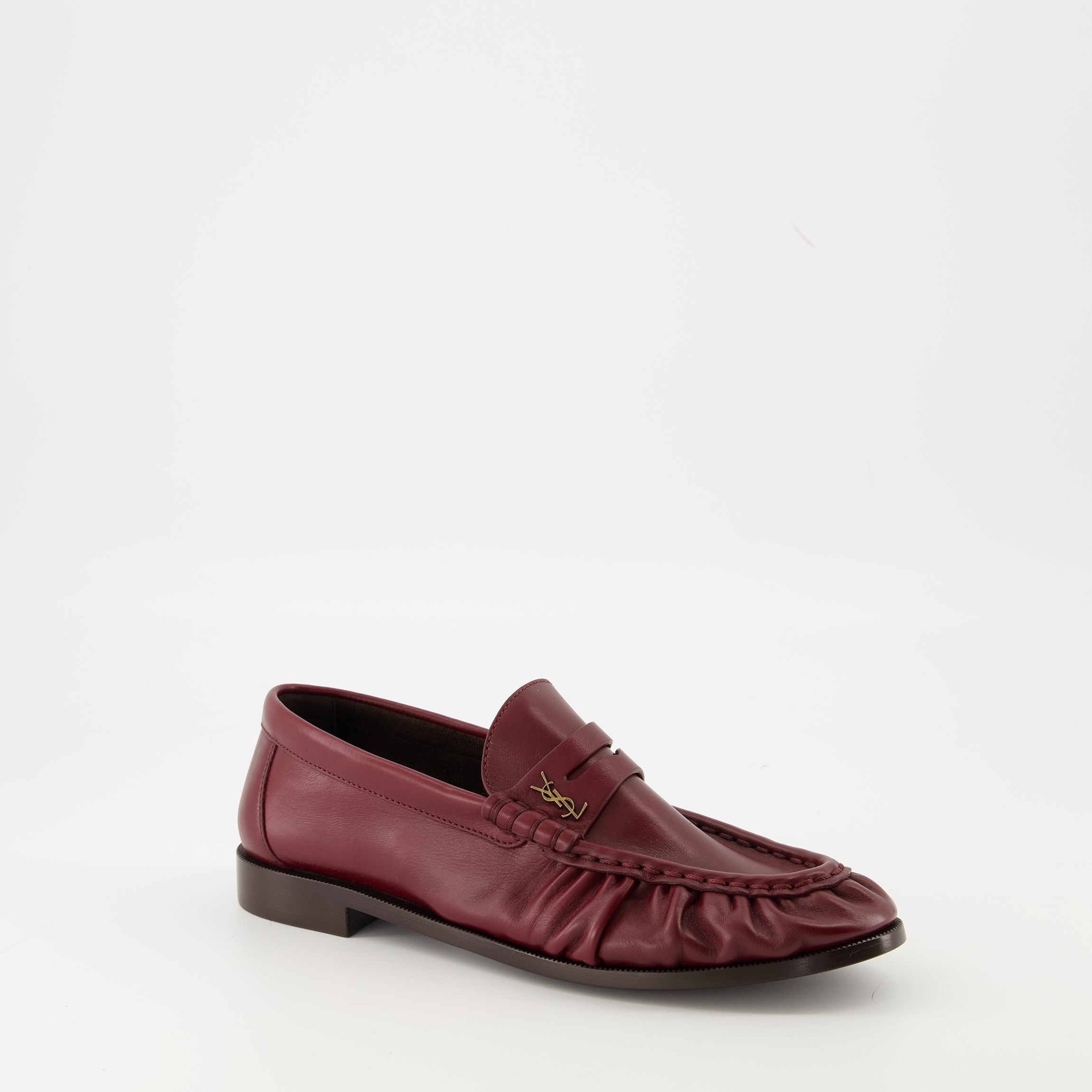 Loafer Moccasins, Saint Laurent Footwear, Red Leather Slip-Ons, Luxury Women's Shoes, Autumn-Winter Collection
