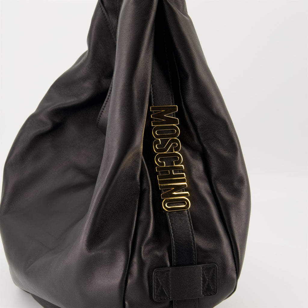 Moschino bag, Handle Me Sac, nappa leather accessory, luxury handbag, stylish black sac
