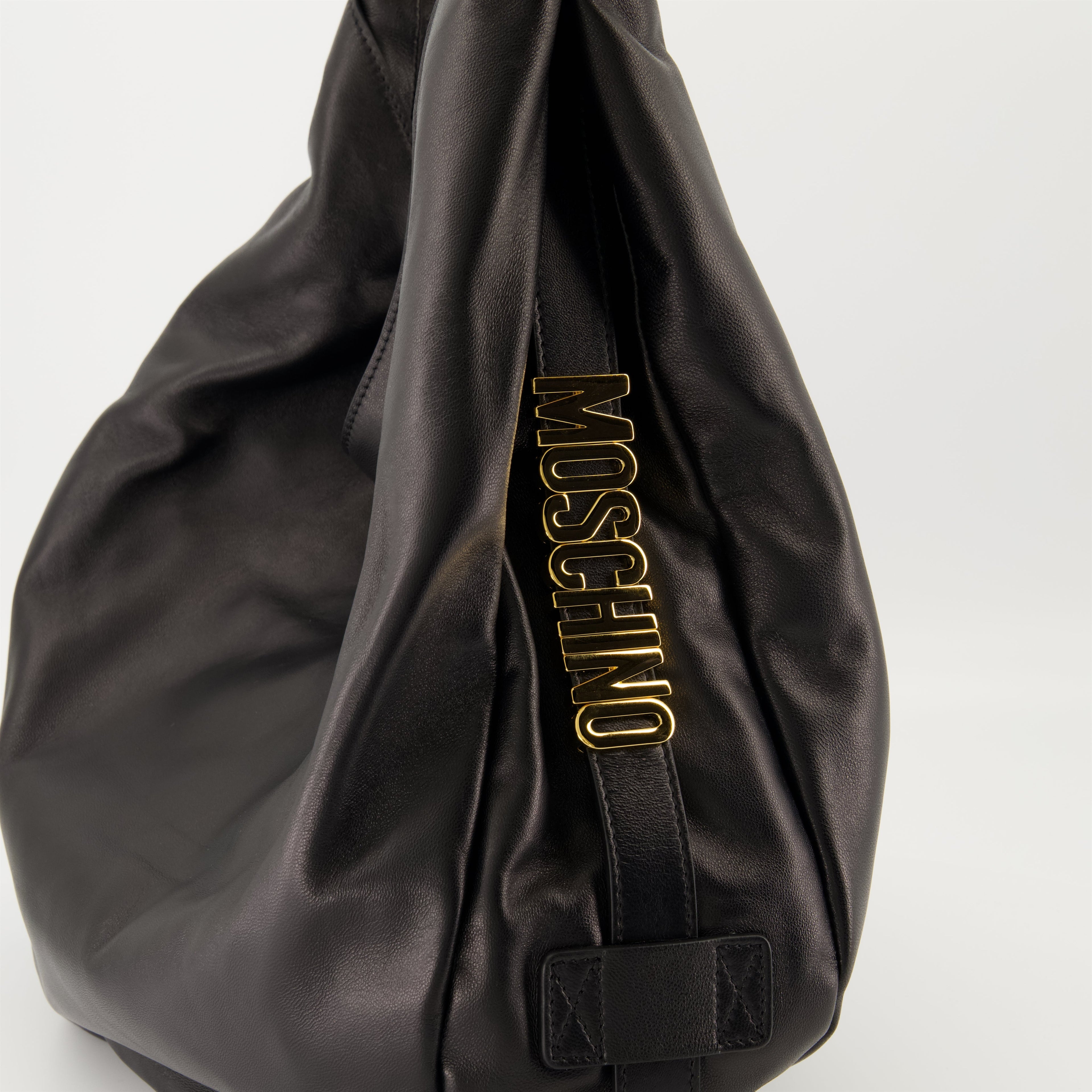 Moschino bag, Handle Me Sac, nappa leather accessory, luxury handbag, stylish black sac