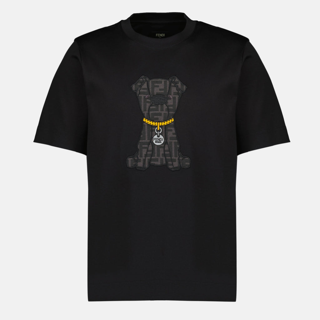 Black Cotton Printed T-Shirt