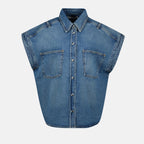 denim jacket, sleeveless denim, Elycia jacket, classic denim, Iro design