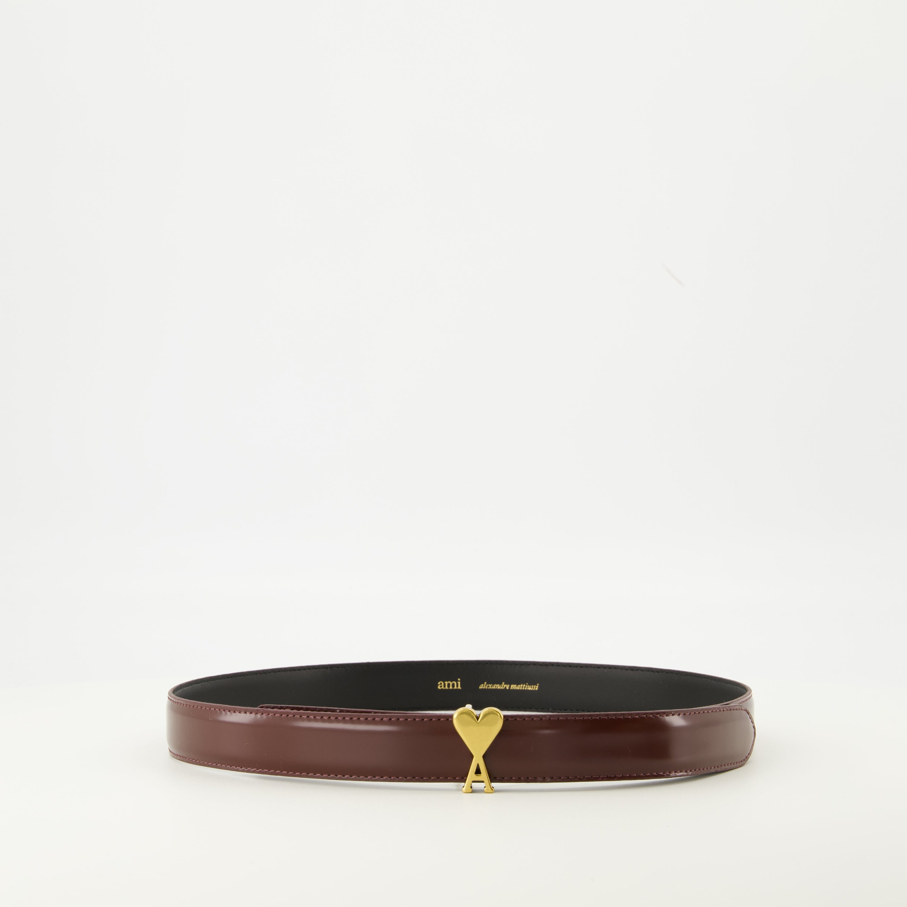 Ami de coeur Bordeaux Belt, AMI Paris belt, leather belt, fashion accessories, adjustable belt