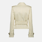 Abrigo Trench Corto Beige