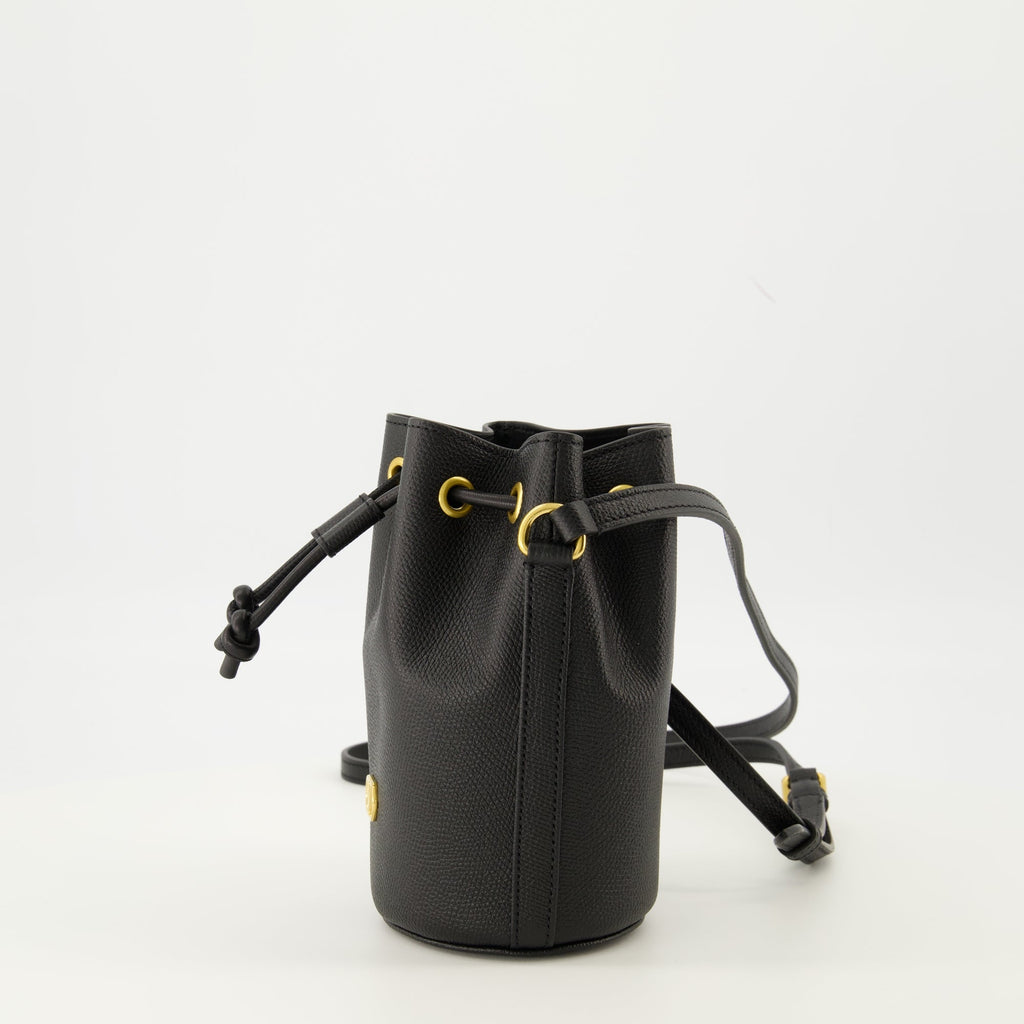 Valentino Garavani VLogo bag, black leather bucket bag, designer accessories, high-end handbags, luxury fashion bags