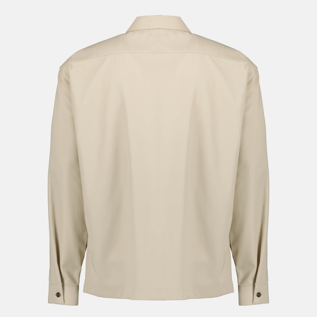 Bild einer beigen Reißverschluss-Hemdjacke von Prada für Herren - Saison Frühling-Sommer 2026 - Rückansicht